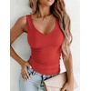 image:imageZeagoo Womens Double Lined V Neck Tank Tops Summer Slim Fit Outfits  Casual Basic Layering Tank Tops Sleeveless Tops For Women Cute Going Out Tops Womens Summer Tops Women Fall ClothesRed