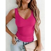 image:imageZeagoo Womens Double Lined V Neck Tank Tops Summer Slim Fit Outfits  Casual Basic Layering Tank Tops Sleeveless Tops For Women Cute Going Out Tops Womens Summer Tops Women Fall ClothesHot Pink