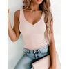 image:imageZeagoo Womens Double Lined V Neck Tank Tops Summer Slim Fit Outfits  Casual Basic Layering Tank Tops Sleeveless Tops For Women Cute Going Out Tops Womens Summer Tops Women Fall ClothesChampagne