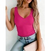 image:imageZeagoo Womens Double Lined V Neck Tank Tops Summer Slim Fit Outfits  Casual Basic Layering Tank Tops Sleeveless Tops For Women Cute Going Out Tops Womens Summer Tops Women Fall ClothesHot Pink