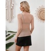 image:imageZeagoo Womens Mesh Long Sleeve Tops Mock Neck Going Out See Through Shirts  Sexy Sheer Blouses Layering Tops Clubwear Outfits 2026 Fall Clothes Country Concert Tops UndershirtLight Tan