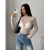 image:imageZeagoo Womens Mesh Long Sleeve Tops Mock Neck Going Out See Through Shirts  Sexy Sheer Blouses Layering Tops Clubwear Outfits 2026 Fall Clothes Country Concert Tops UndershirtWhite