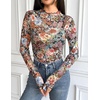 image:imageZeagoo Womens Mesh Long Sleeve Tops Mock Neck Going Out See Through Shirts  Sexy Sheer Blouses Layering Tops Clubwear Outfits 2026 Fall Clothes Country Concert Tops UndershirtWf66