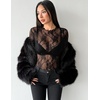 image:imageZeagoo Womens Mesh Long Sleeve Tops Mock Neck Going Out See Through Shirts  Sexy Sheer Blouses Layering Tops Clubwear Outfits 2026 Fall Clothes Country Concert Tops UndershirtLace Black