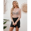 image:imageZeagoo Womens Mesh Long Sleeve Tops Mock Neck Going Out See Through Shirts  Sexy Sheer Blouses Layering Tops Clubwear Outfits 2026 Fall Clothes Country Concert Tops UndershirtLight Tan