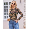 image:imageZeagoo Womens Mesh Long Sleeve Tops Mock Neck Going Out See Through Shirts  Sexy Sheer Blouses Layering Tops Clubwear Outfits 2026 Fall Clothes Country Concert Tops UndershirtBf282