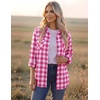 image:imageZeagoo Womens Plaid Flannel Shirt Long Sleeve Top Casual Button Down Blouse  Flannel Plaid ShirtCotton FabricLoose Fit BlouseBusiness Casual Outfits2026 Fashion Fall Western Shacket Jacket1rose