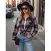 image:imageZeagoo Womens Plaid Flannel Shirt Long Sleeve Top Casual Button Down Blouse  Flannel Plaid ShirtCotton FabricLoose Fit BlouseBusiness Casual Outfits2026 Fashion Fall Western Shacket JacketCaramel Black