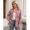 image:imageZeagoo Womens Plaid Flannel Shirt Long Sleeve Top Casual Button Down Blouse  Flannel Plaid ShirtCotton FabricLoose Fit BlouseBusiness Casual Outfits2026 Fashion Fall Western Shacket JacketPink2