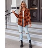 image:imageZeagoo Womens Plaid Flannel Shirt Long Sleeve Top Casual Button Down Blouse  Flannel Plaid ShirtCotton FabricLoose Fit BlouseBusiness Casual Outfits2026 Fashion Fall Western Shacket JacketOrange Black