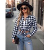 image:imageZeagoo Womens Plaid Flannel Shirt Long Sleeve Top Casual Button Down Blouse  Flannel Plaid ShirtCotton FabricLoose Fit BlouseBusiness Casual Outfits2026 Fashion Fall Western Shacket JacketDark Blue