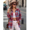 image:imageZeagoo Womens Plaid Flannel Shirt Long Sleeve Top Casual Button Down Blouse  Flannel Plaid ShirtCotton FabricLoose Fit BlouseBusiness Casual Outfits2026 Fashion Fall Western Shacket JacketRed Blue