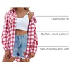 image:imageZeagoo Womens Plaid Flannel Shirt Long Sleeve Top Casual Button Down Blouse  Flannel Plaid ShirtCotton FabricLoose Fit BlouseBusiness Casual Outfits2026 Fashion Fall Western Shacket Jacket1watermelon Red