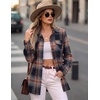 image:imageZeagoo Womens Plaid Flannel Shirt Long Sleeve Top Casual Button Down Blouse  Flannel Plaid ShirtCotton FabricLoose Fit BlouseBusiness Casual Outfits2026 Fashion Fall Western Shacket JacketCaramel Black