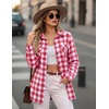 image:imageZeagoo Womens Plaid Flannel Shirt Long Sleeve Top Casual Button Down Blouse  Flannel Plaid ShirtCotton FabricLoose Fit BlouseBusiness Casual Outfits2026 Fashion Fall Western Shacket Jacket1watermelon Red