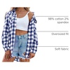 image:imageZeagoo Womens Plaid Flannel Shirt Long Sleeve Top Casual Button Down Blouse  Flannel Plaid ShirtCotton FabricLoose Fit BlouseBusiness Casual Outfits2026 Fashion Fall Western Shacket JacketDark Blue