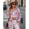 image:imageZeagoo Womens Plaid Flannel Shirt Long Sleeve Top Casual Button Down Blouse  Flannel Plaid ShirtCotton FabricLoose Fit BlouseBusiness Casual Outfits2026 Fashion Fall Western Shacket JacketPink White
