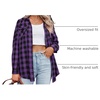 image:imageZeagoo Womens Plaid Flannel Shirt Long Sleeve Top Casual Button Down Blouse  Flannel Plaid ShirtCotton FabricLoose Fit BlouseBusiness Casual Outfits2026 Fashion Fall Western Shacket JacketPurple Black