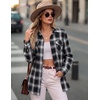 image:imageZeagoo Womens Plaid Flannel Shirt Long Sleeve Top Casual Button Down Blouse  Flannel Plaid ShirtCotton FabricLoose Fit BlouseBusiness Casual Outfits2026 Fashion Fall Western Shacket JacketBlack White