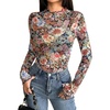 image:imageZeagoo Womens Mesh Long Sleeve Tops Mock Neck Going Out See Through Shirts  Sexy Sheer Blouses Layering Tops Clubwear Outfits 2026 Fall Clothes Country Concert Tops UndershirtWf66