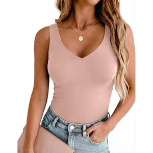 image:imageZeagoo Womens Double Lined V Neck Tank Tops Summer Slim Fit Outfits  Casual Basic Layering Tank Tops Sleeveless Tops For Women Cute Going Out Tops Womens Summer Tops Women Fall ClothesMauve Pink