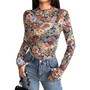 image:imageZeagoo Womens Mesh Long Sleeve Tops Mock Neck Going Out See Through Shirts  Sexy Sheer Blouses Layering Tops Clubwear Outfits 2026 Fall Clothes Country Concert Tops UndershirtWf66