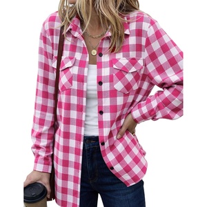 image:imageZeagoo Womens Plaid Flannel Shirt Long Sleeve Top Casual Button Down Blouse  Flannel Plaid ShirtCotton FabricLoose Fit BlouseBusiness Casual Outfits2026 Fashion Fall Western Shacket Jacket1rose