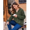 image:imageZeagoo Hoodies for Women Casual Button Collar Drawstring Long Sleeve Hooded Sweatshirt Pullover Tops for Fall Winter 2026Army Green