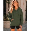 image:imageZeagoo Hoodies for Women Casual Button Collar Drawstring Long Sleeve Hooded Sweatshirt Pullover Tops for Fall Winter 2026Army Green