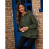 image:imageZeagoo Hoodies for Women Casual Button Collar Drawstring Long Sleeve Hooded Sweatshirt Pullover Tops for Fall Winter 2026Army Green