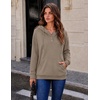 image:imageZeagoo Hoodies for Women Casual Button Collar Drawstring Long Sleeve Hooded Sweatshirt Pullover Tops for Fall Winter 2026Coffee Grey