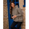 image:imageZeagoo Hoodies for Women Casual Button Collar Drawstring Long Sleeve Hooded Sweatshirt Pullover Tops for Fall Winter 2026Coffee Grey