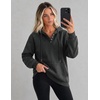 image:imageZeagoo Hoodies for Women Casual Button Collar Drawstring Long Sleeve Hooded Sweatshirt Pullover Tops for Fall Winter 2026Dark Grey