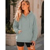 image:imageZeagoo Hoodies for Women Casual Button Collar Drawstring Long Sleeve Hooded Sweatshirt Pullover Tops for Fall Winter 2026Gray Green