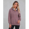 image:imageZeagoo Hoodies for Women Casual Button Collar Drawstring Long Sleeve Hooded Sweatshirt Pullover Tops for Fall Winter 2026Gray Pink