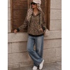 image:imageZeagoo Hoodies for Women Casual Button Collar Drawstring Long Sleeve Hooded Sweatshirt Pullover Tops for Fall Winter 2026Leopard Print