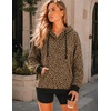 image:imageZeagoo Hoodies for Women Casual Button Collar Drawstring Long Sleeve Hooded Sweatshirt Pullover Tops for Fall Winter 2026Leopard Print