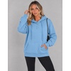 image:imageZeagoo Hoodies for Women Casual Button Collar Drawstring Long Sleeve Hooded Sweatshirt Pullover Tops for Fall Winter 2026Light Blue