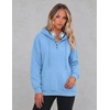 image:imageZeagoo Hoodies for Women Casual Button Collar Drawstring Long Sleeve Hooded Sweatshirt Pullover Tops for Fall Winter 2026Light Blue