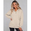 image:imageZeagoo Hoodies for Women Casual Button Collar Drawstring Long Sleeve Hooded Sweatshirt Pullover Tops for Fall Winter 2026Moon Grey