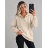 image:imageZeagoo Hoodies for Women Casual Button Collar Drawstring Long Sleeve Hooded Sweatshirt Pullover Tops for Fall Winter 2026Moon Grey