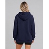 image:imageZeagoo Hoodies for Women Casual Button Collar Drawstring Long Sleeve Hooded Sweatshirt Pullover Tops for Fall Winter 2026Navy