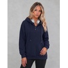 image:imageZeagoo Hoodies for Women Casual Button Collar Drawstring Long Sleeve Hooded Sweatshirt Pullover Tops for Fall Winter 2026Navy