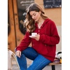 image:imageZeagoo Hoodies for Women Casual Button Collar Drawstring Long Sleeve Hooded Sweatshirt Pullover Tops for Fall Winter 2026Red