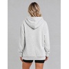 image:imageZeagoo Hoodies for Women Casual Button Collar Drawstring Long Sleeve Hooded Sweatshirt Pullover Tops for Fall Winter 2026White Grey