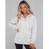 image:imageZeagoo Hoodies for Women Casual Button Collar Drawstring Long Sleeve Hooded Sweatshirt Pullover Tops for Fall Winter 2026White Grey