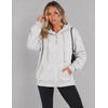 image:imageZeagoo Hoodies for Women Casual Button Collar Drawstring Long Sleeve Hooded Sweatshirt Pullover Tops for Fall Winter 2026White Grey