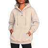 image:imageZeagoo Hoodies for Women Casual Button Collar Drawstring Long Sleeve Hooded Sweatshirt Pullover Tops for Fall Winter 2026Moon Grey